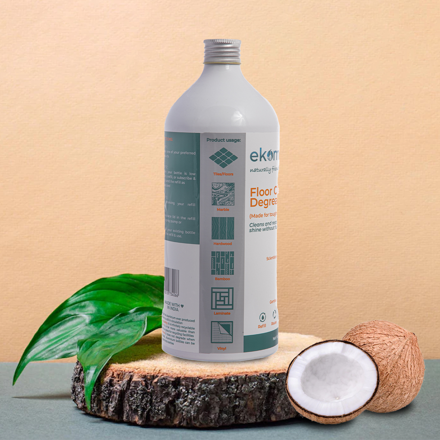 Floor Cleaner & Degreaser Refill | For tough jobs, Cleans & restores natural shine